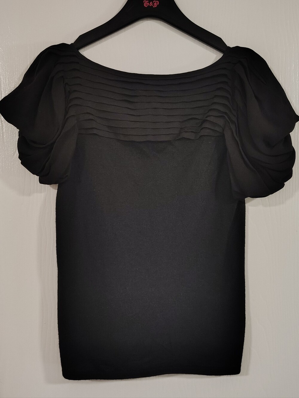 Alice + Olivia $398 Silk Cashmere Black Puff Sleeve Top Women's Small Coquette - Picture 9 of 10